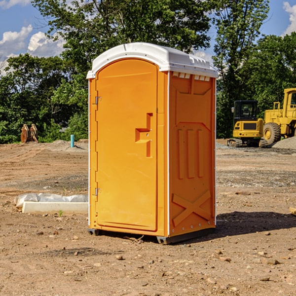 how often are the portable restrooms cleaned and serviced during a rental period in Campbell County TN